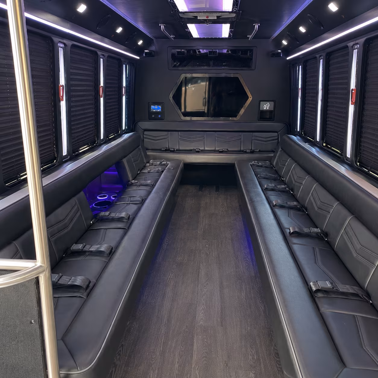paterson 18 passenger party bus interior