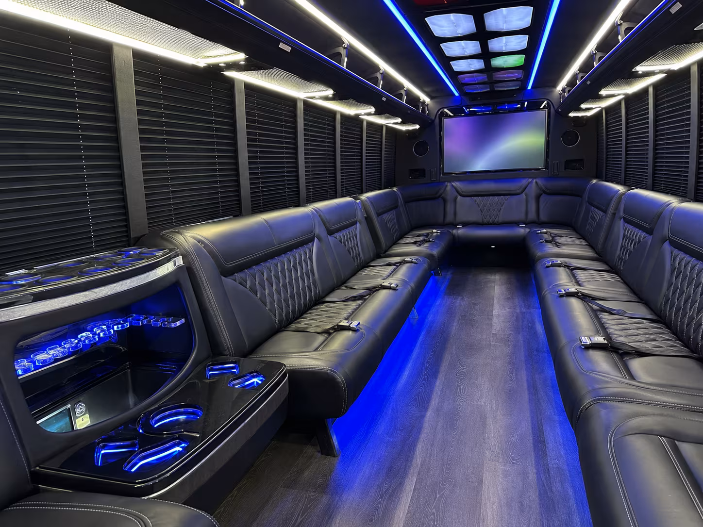 paterson 20 passenger party bus inside