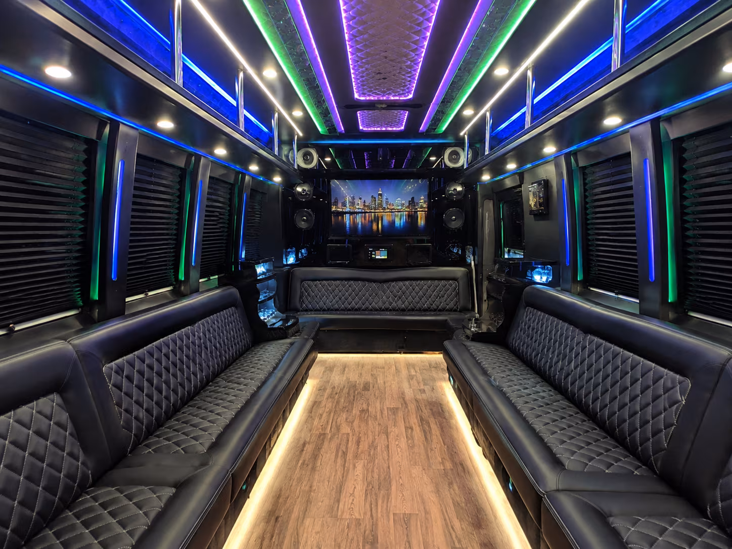 paterson 25 passenger party bus interior