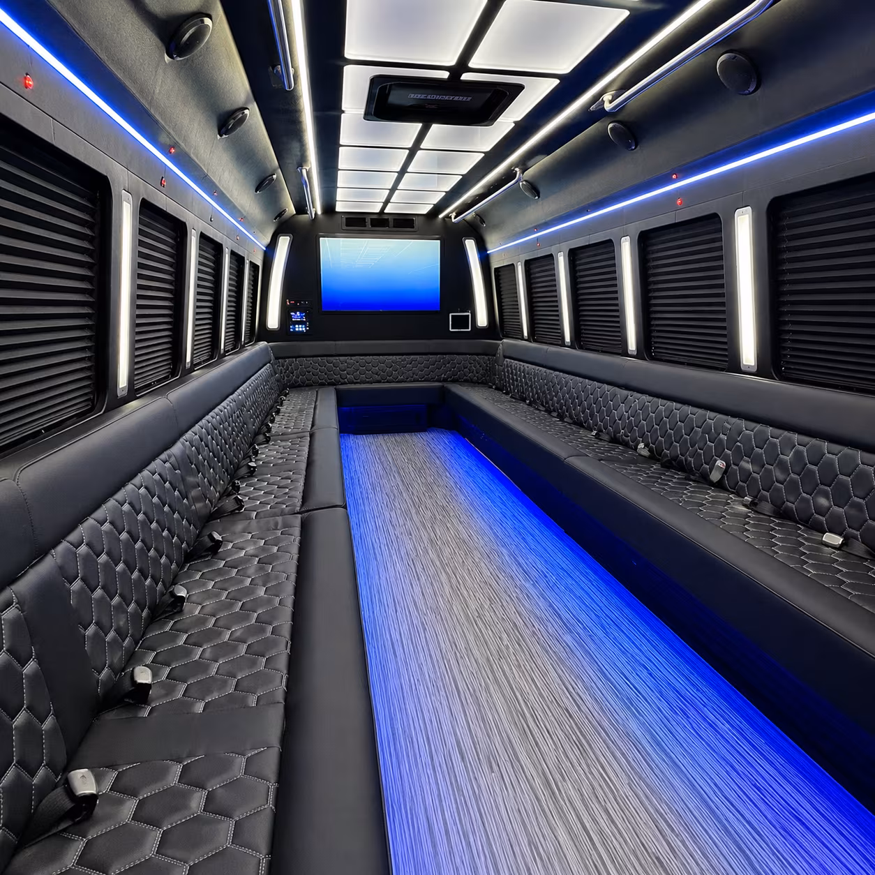 paterson 50 passenger party bus inside